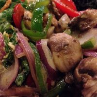 Cold sides- marinated mushrooms at NuVegan in Washington