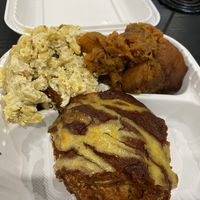 Eggplant parm, Mac and cheese, sweet potatoes  at NuVegan in Washington