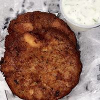 Vegan crab cakes   at NuVegan in Washington