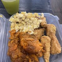 Chicken mac n cheese and sweet potatoes   at NuVegan in Washington