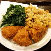 Chick'n Drummies, Mac & Cheese, Garlic Kale at NuVegan in Washington