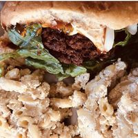 Burger with mac  at NuVegan in Washington