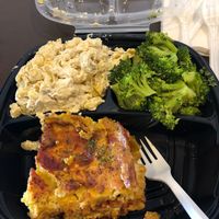 Lasagna, mac n cheese, broccoli. so good!!  at NuVegan in Washington