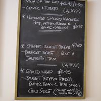 Soup, pepper and wrap at Olive Branch in Alnwick