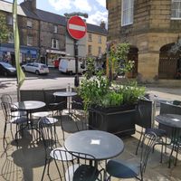Outdoor seating at Olive Branch in Alnwick