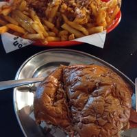 Chippy fries and plant based pbbj at 7 Bone in Bournemouth
