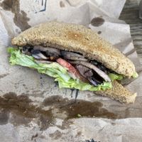 Vegan sandwich (portablella) very simple!  at Tropical Kitchen Cabo in Cabo San Lucas