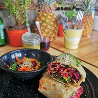 Reggae vegan 💚💛❤️🖤🌯 #Veganuary at Tropical Kitchen Cabo in Cabo San Lucas