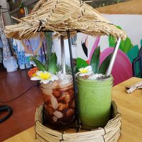 Delicious and adorable smoothies!! at Tropical Kitchen Cabo in Cabo San Lucas