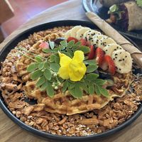 Vegan waffles   at Tropical Kitchen Cabo in Cabo San Lucas