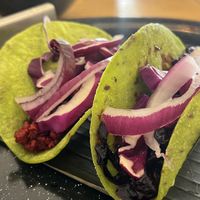Soy chorizo and al pastor tacos   at Tropical Kitchen Cabo in Cabo San Lucas