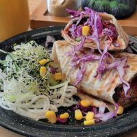 Vegan burrito at Tropical Kitchen Cabo in Cabo San Lucas