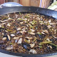 Mushroom paella at Xiringuito Escribà in Barcelona