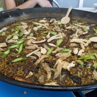 Mushroom paella at Xiringuito Escribà in Barcelona