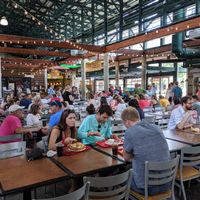 Restaurant seating area at Nashville Farmer's Market in Nashville