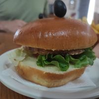 Burger at Barril Beach Cafe in Faro