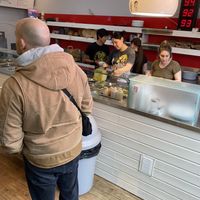 Staff making the burritos  at Dolores in Berlin