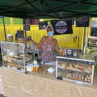 All vegan food stall (mainly Italian-based).  at Farmers' Market in Puerto Viejo De Talamanca