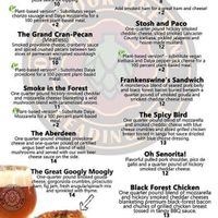 Menu, side 2 at Oakbrook Brewing Company in Reading