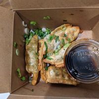 Vegan gyoza at Corner 11 Bowl and Wrap in Cleveland