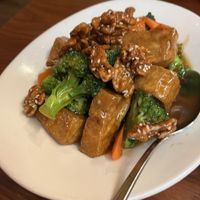 Walnuts and broccoli 🥦 😋   at Mingalaba in Burlingame