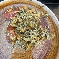 Red tea leaf salad(must order)  at Mingalaba in Burlingame