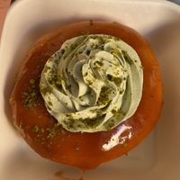 glased donut with pistachio cream, SO good! at Chök in Barcelona