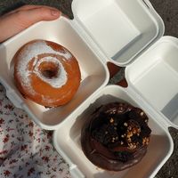 Nutella-filled donut and chocolate cake cronut at Chök in Barcelona