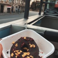 Donut with a creamy lemon filling at Chök in Barcelona