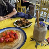 Chocolate Smoothie / Fries Sweets / Pancake at Free Bird Cafe in Chiang Mai