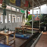 One of the lovely outdoor seating areas  at Free Bird Cafe in Chiang Mai