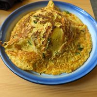 Chickpea flour omelette at Free Bird Cafe in Chiang Mai