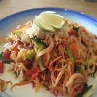 Rainbow pad Thai at Free Bird Cafe in Chiang Mai