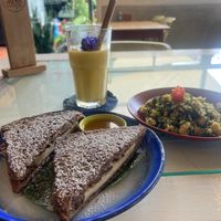 Stuffed French toast with chickpea scramble. Perfection!!!  at Free Bird Cafe in Chiang Mai