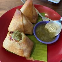 samosas  at Free Bird Cafe in Chiang Mai