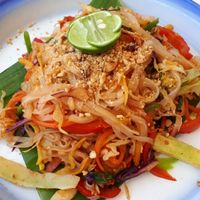 Rainbow Pad Thai at Free Bird Cafe in Chiang Mai