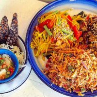 Salad sampler & Black bean tempeh  at Free Bird Cafe in Chiang Mai