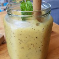 Mango, Passionfruit, Pineapple Smoothie at Free Bird Cafe in Chiang Mai