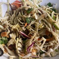 Delicious Burmese tea leaf salad 🥗  at CMU Vegan - Kinphak Cafe in Chiang Mai