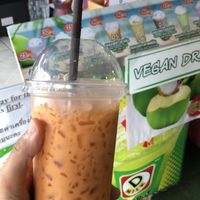 Coconut thai milk tea  at CMU Vegan - Kinphak Cafe in Chiang Mai