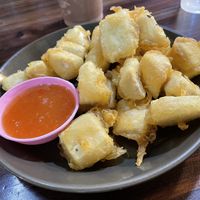 Fried tofu, 50 baht  at CMU Vegan - Kinphak Cafe in Chiang Mai