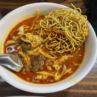 Khow soi, 50 baht  at CMU Vegan - Kinphak Cafe in Chiang Mai