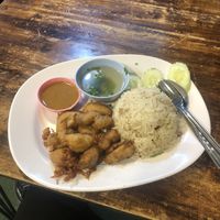 fried mushrooms  at CMU Vegan - Kinphak Cafe in Chiang Mai