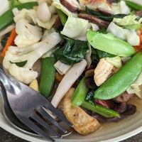 Stir fry veggies at CMU Vegan - Kinphak Cafe in Chiang Mai