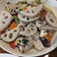 Fried lotus root at CMU Vegan - Kinphak Cafe in Chiang Mai
