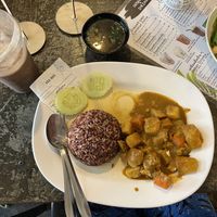 Yellow curry  at CMU Vegan - Kinphak Cafe in Chiang Mai