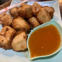 🇵🇸🗝️ Deep-fried Tofu with Dipping ⚖️🌏 Sauce Accompaniment 🇹🇭👩🏽‍🍼🇵🇸⚖️🌴 at CMU Vegan - Kinphak Cafe in Chiang Mai