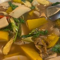 แกงฟักทอง 🇵🇸🇹🇭Thai-style Pumpkin Soup ⚖️🗝️🌏🇵🇸🇹🇭 at CMU Vegan - Kinphak Cafe in Chiang Mai