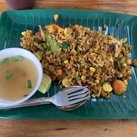 Yellow curry fried rice at CMU Vegan - Kinphak Cafe in Chiang Mai