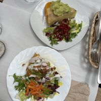 Two different kinds of tortilla  at Veganitessen in Sevilla